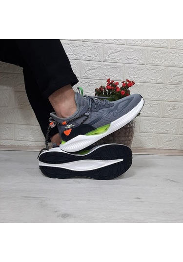 M.p 1659 Gri Renk Kaymaz Rahat Hafif Spor Ayakkabı 001