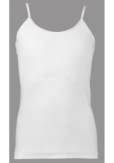 Tutku Kız Çocuk Askılı Saten Biyeli Atlet 0187- 6 Adet