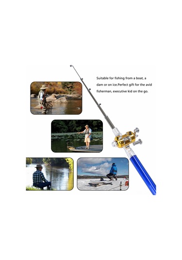 Qingmipy Portatif Kalem Tipi Metal Olta Seti - 1m Açık Uzunluk, 25m Misina, 66g Sarıç, Çok Renk Seçeneği