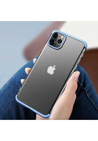 Apple Uyumlu iPhone 11 Pro Max Kılıf Zore Nili Kapak Mavi