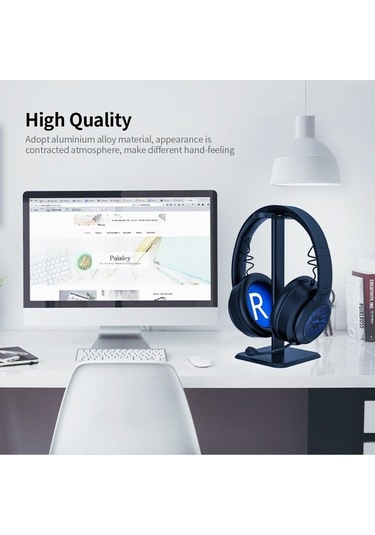 Pazly Evrensel Alüminyum Kulaklık Tutucu, Bilgisayar Standı, Masa Sergileme Standı, Taşınabilir, Kaymaz Design