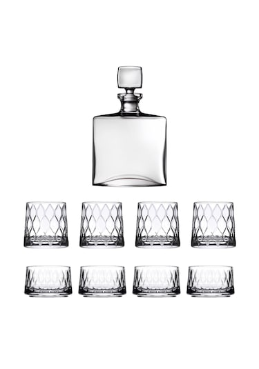 Paşabahçe Nude Square-leafy Karaf - Bardak - Çerez Takımı 9 Parça