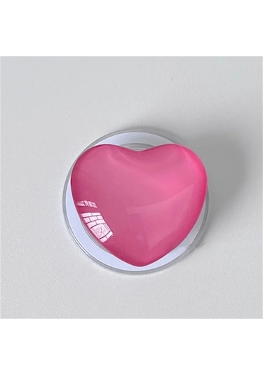 Goldenqian Kore Sevimli 3d Cam Aşk Kalp Magsafe Manyetik Telefon Griptok Kavrama Tok Standı İphone Kablosuz Şarj Tutucu Braketi Rose Pink Rose Pink