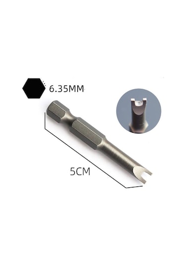 5 Adet Özel Şekilli Tornavida Seti 50mm U Şeklinde Y Tipi Üçgen İç Çapraz Üç Noktalı Tornavida Bit Aracı