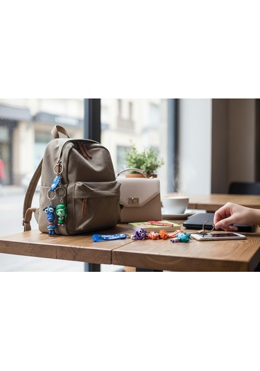 6 Lı Ters Yüz Duygular Karakter Anahtarlık Veya Çanta Süsü Çok Renkli