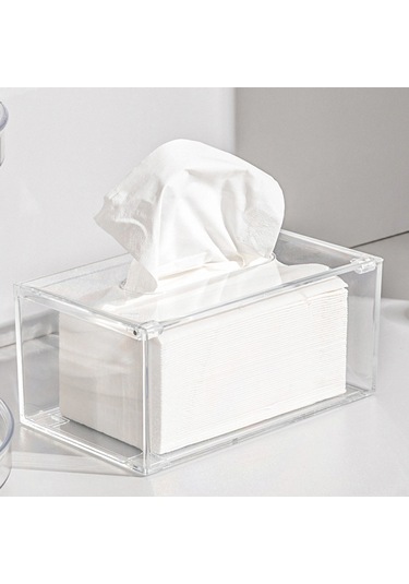 Fosenze Akrilik Şeffaf Mutfak Odası Masaüstü Havlu Kutusu - Modern Stilde Dikdörtgen Ev Kullanıma Uygun Organize Kutusu
