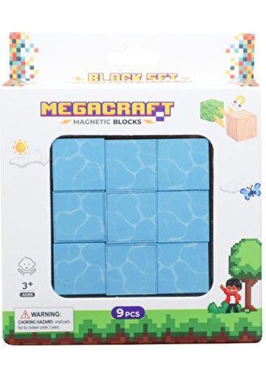 Megacraft Manyetik Bloklar Su Desenli Blok 9 Parça Mc1406
