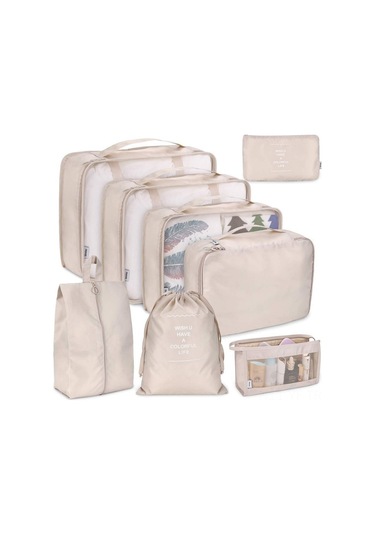 Yifomall Ev Ve Seyahat İçin Gri 8'li Organizer Seti - Kıyafetleri Sınıflandırma Çantaları, Kolay Kullanım Ve Dayanıklı Malzeme