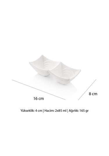 Alezy 523 Göreme Melamin Termostar Ürgüp İkili Sosluk 16x8 Beyaz