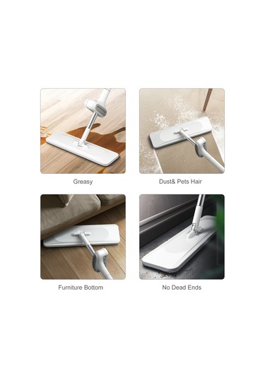 Yaozixa 360 Dönebilir Mikrofiber Yer Paspası - Islak & Kuru Temizlik İçin Yeniden Kullanılabilir Bezler