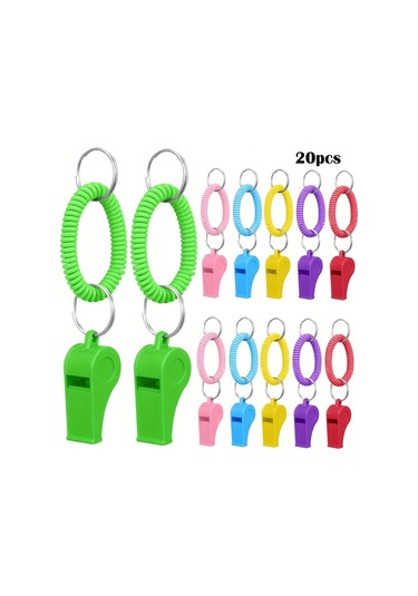 Willowhaven 20 Adet Karışık Renk Eva Spor Düdük Kol Bantlı Dayanıklı Koç Okul Futbol Acil Durum