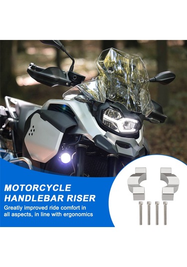 Xurunkeji Bmw F900gs Adventure F900 Gs Adv 2023-,b İçin Motosiklet Aksesuarları Gidon Yükseltici Sürükleme Gidonu Kelepçesi Uzatma Adaptörü Gümüş