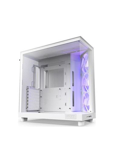 Nzxt H6 Flow CC-H61FW-R1 RGB 3 x 120 MM Atx Oyuncu Kasa Beyaz