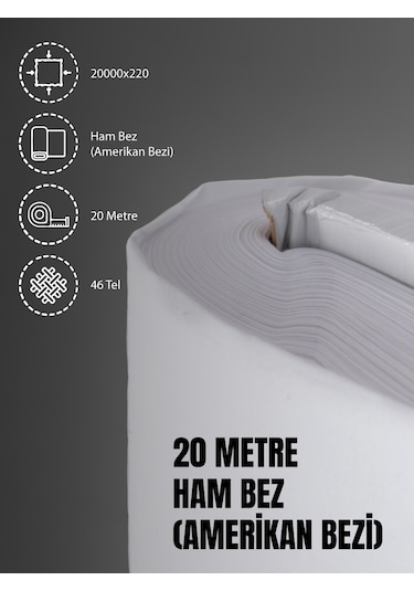 %100 Pamuk 46 Tel Amerikan Bezi Ham Bez Punch Kumaş Beyaz