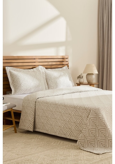 Kaşmir Home Space Çift Kişilik Yatak Örtüsü Takımı Gri Gri