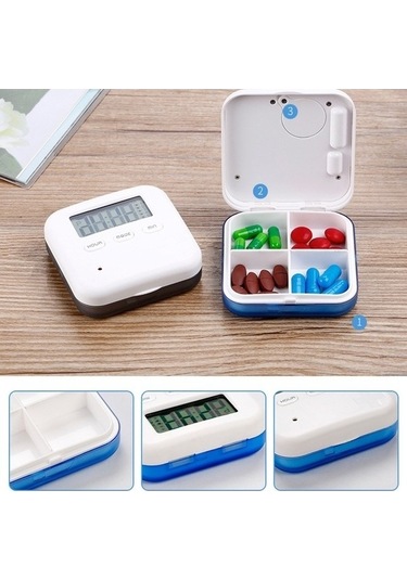 Tongxida Bosphorusboutique Zamanlama Taşınabilir Sones Mavi Kutusu Kutusu İlaç Depolama Akıllı Bc Mavi Mavi