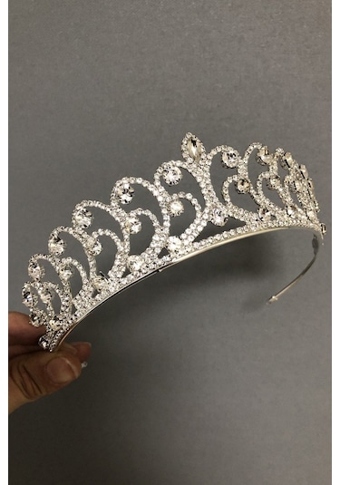FdayAksesuar Kadın Desenli Gümüş Gelin Tacı FRDY31458