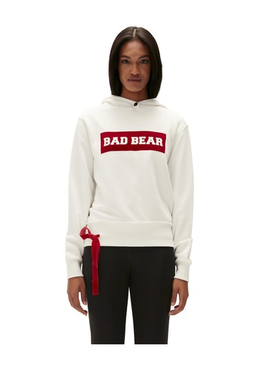 Bad Bear Flog Kadın Kapüşonlu SweatShirt- 22.04.12.007 Ekru
