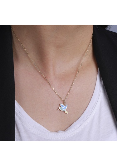 14 Ayar Sarı Altın Anka Kuşu Hayvan Figürlü Kolye