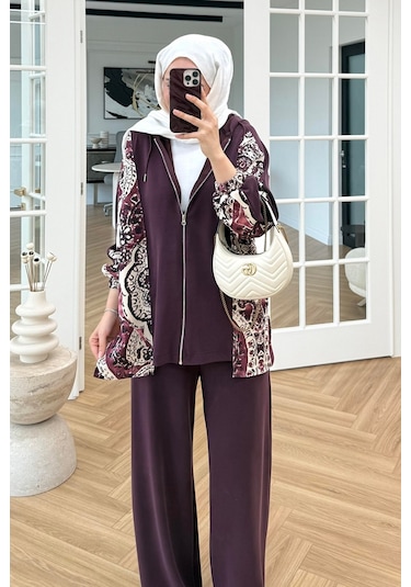 Desenli Oysho İkili Takım 1653 - Bordo Bordo