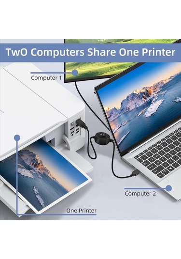 Leasetake 2'si 1 Arada Yazıcı Kablosu Usb A'dan B'ye Erkekten Erkeğe Yazıcı Kablosu Hp Canon Samsung Yazıcı Ayırıcı İki Bilgisayar İçin A Leasetake 2'si 1 Arada Yazıcı Kablosu Usb A'dan B'ye Erkekten Erkeğe Yazıcı Kablosu Hp Canon Samsung Yazıcı Ayırıcı İki Bilgisayar İçin A