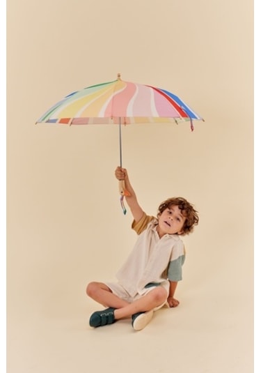 Original Duckhead Duck Çocuk Şemsiyesi Odh X Meri Meri Rainbow Renkli