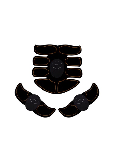 Vkemall Evde Kullananlar İçin Akıllı Kas Stimülatörü - Şarjlı Masaj Aleti, Vücut Geliştirme Aracı, Siyah Sarı 3'lü Set Siyah