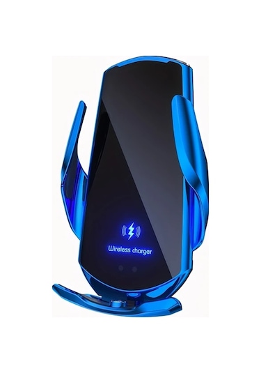 Xuweiwei Mavi Vıkefon Araba Kablosuz Şarj Standı Hızlı Kablosuz Şarj İstasyonu Kızılötesi İndüksiyon Otomatik Klemeler İphone Uyumlu 16 Samsung S25 İçin