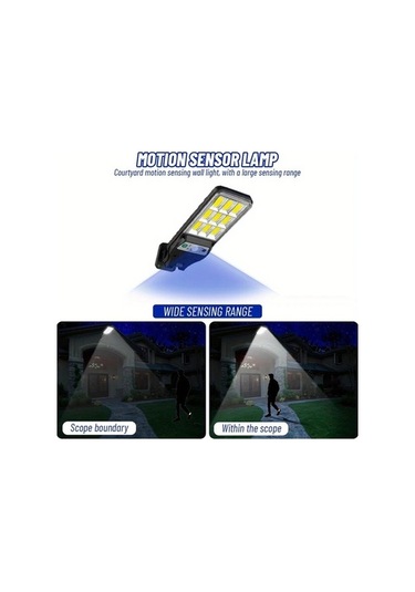 Fastbuy 1 Adet Güçlü Güneş Işığı Dış Mekan Led Duvar Lambası 3 Modlu Hareket Sensörlü Sokak Lambaları Bahçe Veranda Aydınlatm