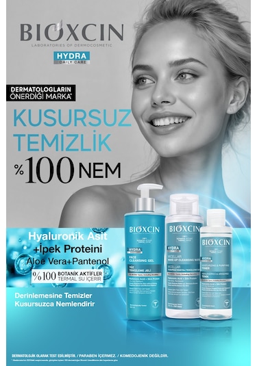 Bioxcin Hydra Kuru Ve Hassas Ciltler İçin Yüz Temizleme Jeli 500 ml - Hyalüronik Asit, Aloe Vera, Pantenol