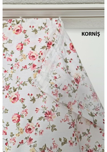 Potlu Tül Perde Provence Fırfırlı Rose Pembe