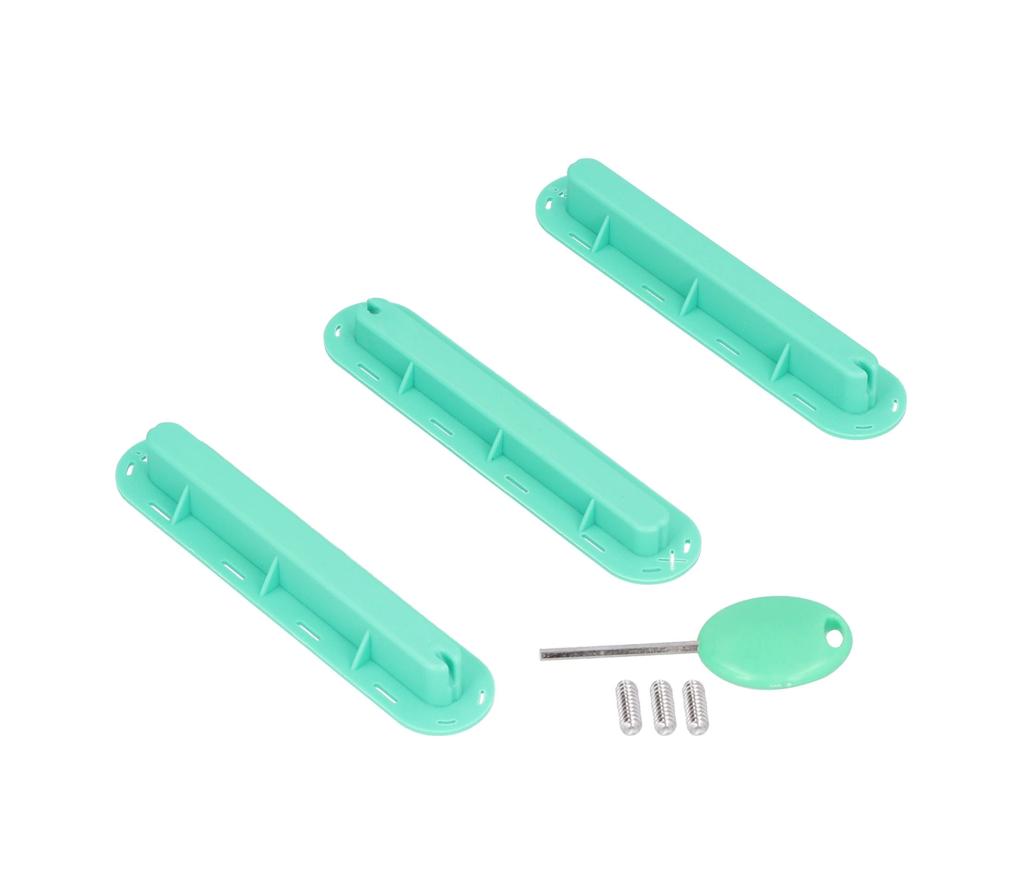 Vkemall Plastik Surf Tahtası Kuyruğu Kanalı - Dayanıklı, Hafif, Kolay Kurulum - 3'lü Set, Mavi Renk, 15cm Boy, Vida Ve Anahtar Dahil