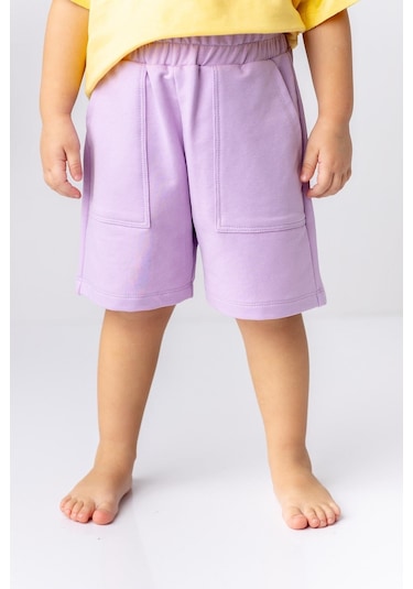 Zeyland Unisex Cepli Basic Şort-lıla Lila