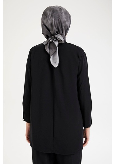 Armine Trend Kolları Düğmeli Taş Desenli Tunik-siyah 25yt443 Siyah