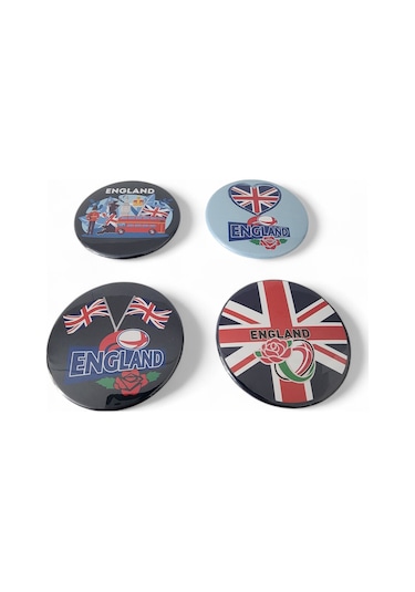 İngiltere Magnet Set 1 - 4'lü Buzdolabı Magnet England Karışık Renkli