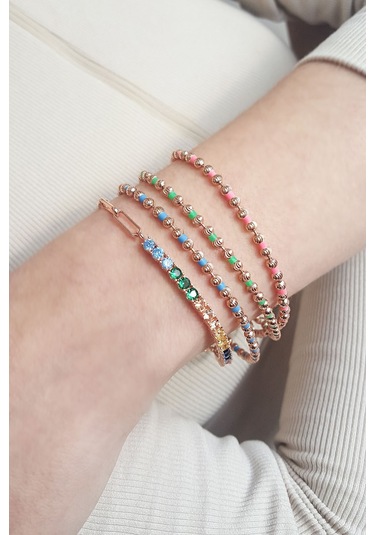 PEMBE MİNELİ TOP BİLEKLİK