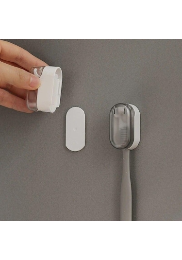 Beyaz Diş Fırçalığı Tozsuz Yenilikçi Ev İçin Gerekli Toz Geçirmez Şık Tasarım Özelliği Duvara Monte Beyaz