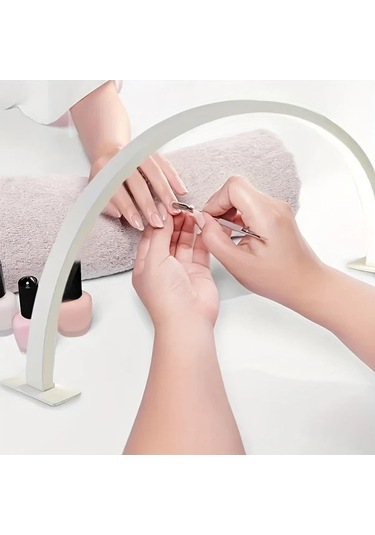 Fastbuy Dream011 Siyah Yarı Ay Tırnak Lambası - Usb Düğme Anahtarlı Alüminyum Soğuk Beyaz Işık Tırnak Sanatı Siyah