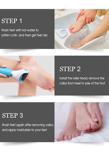 Elektrikli Rulo Kafa İle Taşınabilir Ayak Törpüsü Mavi