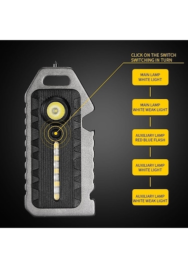 Novahub E-smarter W5136 Mini Anahtarlık Fener, Hafif Taşınabilir El Işığı Kararma Çok Renkli