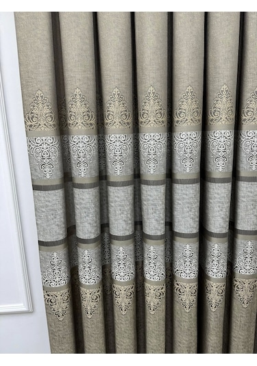 Nivemeshome Çakı Fj672069 V-5327 Toprak 1/3 Sık Pileli Fon Perde Apm Toprak