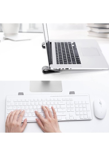 Springsun Dizüstü Bilgisayar Soğutucu Standı - Evrensel Klavye Tutucu - Oyuncu Ve Ofis İçin Kablosuz 4'lü Soğutucu Aparatlı Gri Taban