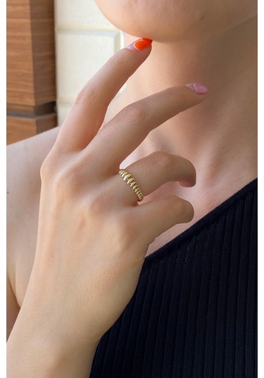 Zümrüt Sarraf 14 Ayar Yeşil Altın Kadın Suzme Burgu Yüzük 553891747