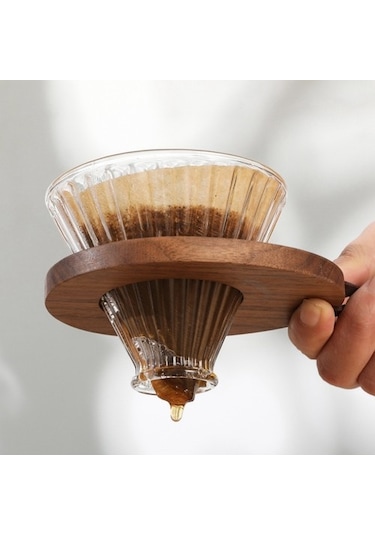 Metabagua Ceviz Kahve Filtreli Bardak Tutucu Ahşap Tutuculu Kahve Filtreli Bardak Vshsn6 Kırmızı