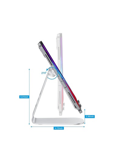 Cbtx P31 Evrensel Masaüstü Cep Telefonu Tablet Tutucu Braketi Ayarlanabilir Alüminyum Alaşımlı Stand - Siyah