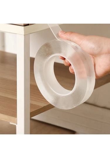 Willowhaven Şeffaf Nano Bant Yıkanabilir Yeniden Kullanılabilir 16ft 3cm Çift Taraflı