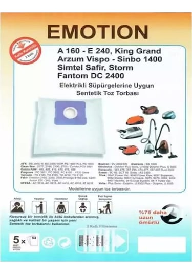 Samsung Dıgımax Rc / Vc 8900...8990 Uyumlu Sentetik Toz Torbası