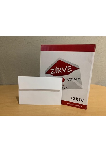 Zirve Buklet Davetiye Zarfı 90 G 12X18 MM 1000 Adet