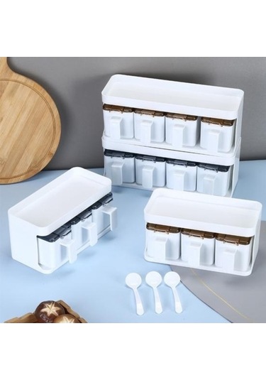 Createtech Sarı Kaşıklı Çeşni Kabı: Pratik Plastik, Düzenli Saklama Kutusu Mutfak İçin Sarı