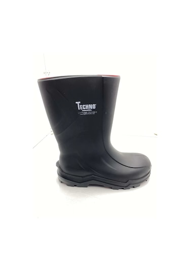 Techno Boots Poliüretan Soğuğa Dayanıklı Kısa Siyah Çizme Siyah